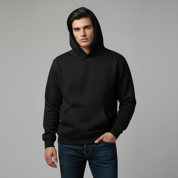 Cotton Blend Casual Hooded Sweatshirt For Men-Bon Voyage Vintage