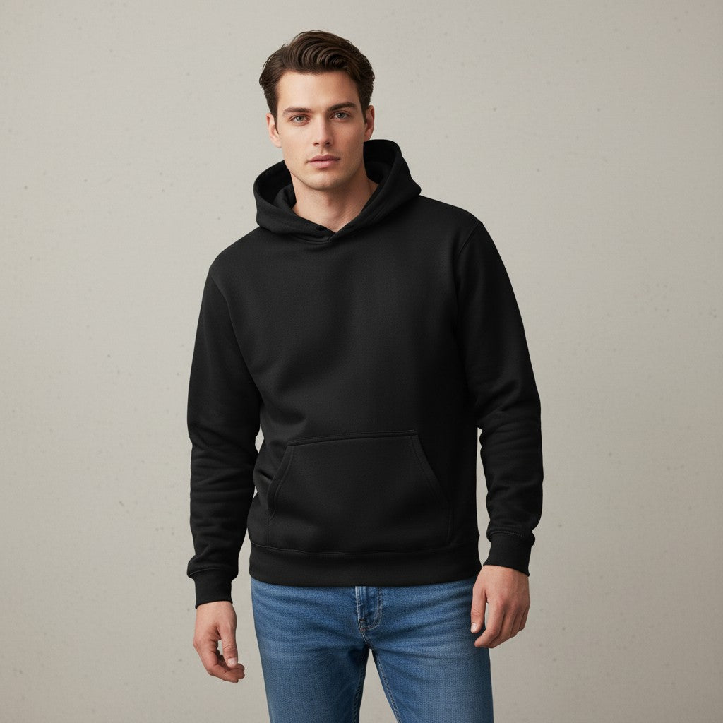 Cotton Blend Casual Hooded Sweatshirt For Men-Bon Voyage Vintage