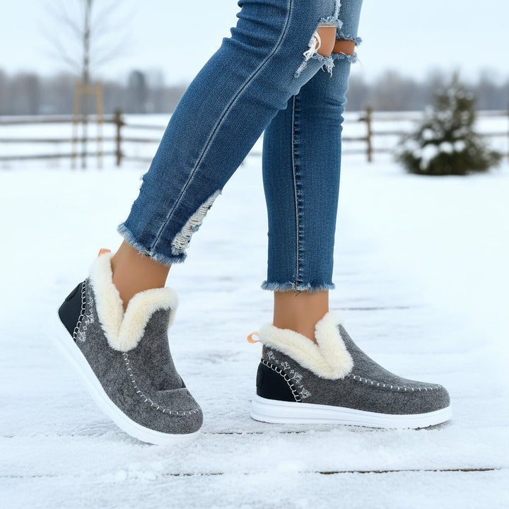 Cozy Women’s Winter Slip-On Ankle Boots-Bon Voyage Vintage