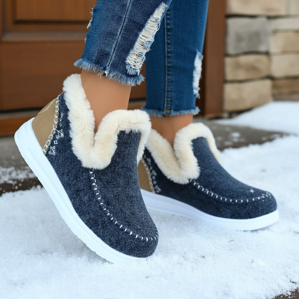 Cozy Women’s Winter Slip-On Ankle Boots-Bon Voyage Vintage