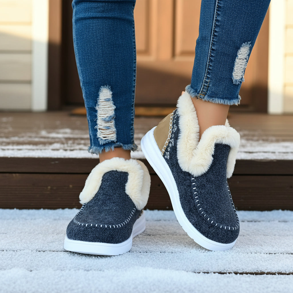 Cozy Women’s Winter Slip-On Ankle Boots-Bon Voyage Vintage