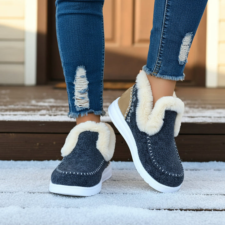 Cozy Women’s Winter Slip-On Ankle Boots-Bon Voyage Vintage