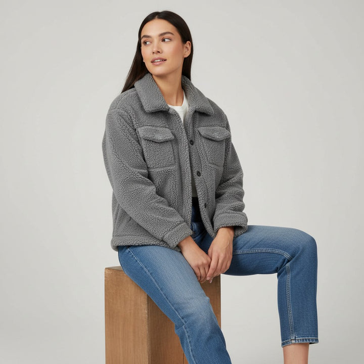 Elegant Lapel Fleece Jacket-Bon Voyage Vintage