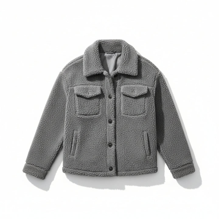 Elegant Lapel Fleece Jacket-Bon Voyage Vintage