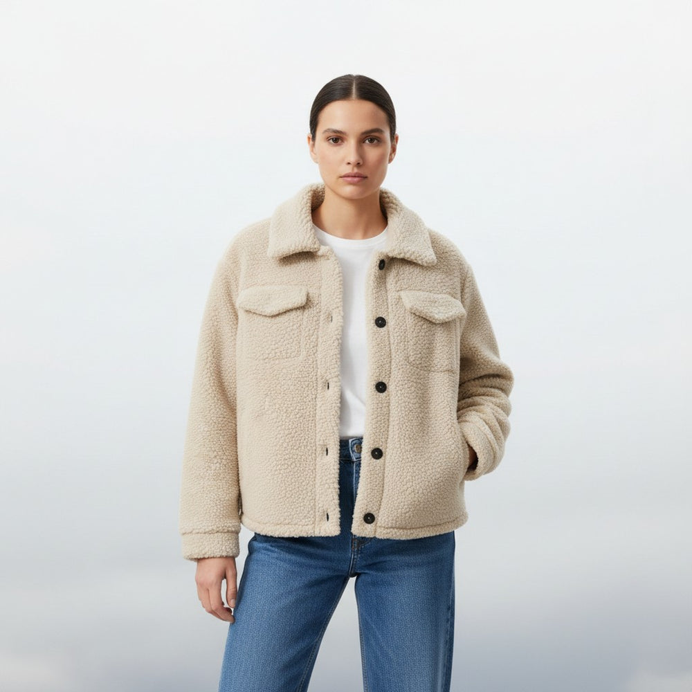 Elegant Lapel Fleece Jacket-Bon Voyage Vintage