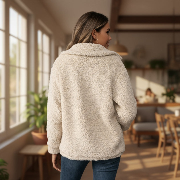 Elegant Lapel Fleece Jacket-Bon Voyage Vintage