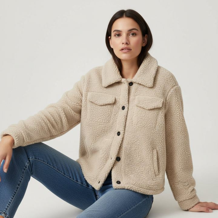 Elegant Lapel Fleece Jacket-Bon Voyage Vintage