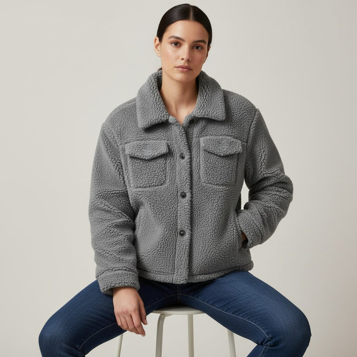 Elegant Lapel Fleece Jacket-Bon Voyage Vintage