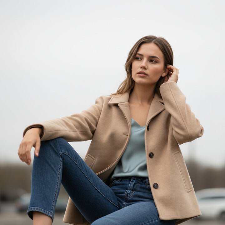 Fall Winter Lapel Woolen Office Coat-Bon Voyage Vintage