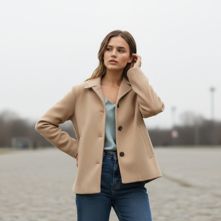 Fall Winter Lapel Woolen Office Coat-Bon Voyage Vintage