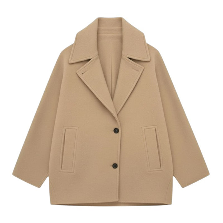 Fall Winter Lapel Woolen Office Coat-Bon Voyage Vintage