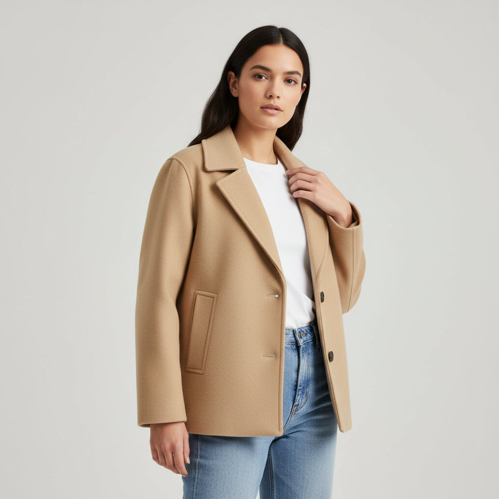Fall Winter Lapel Woolen Office Coat-Bon Voyage Vintage