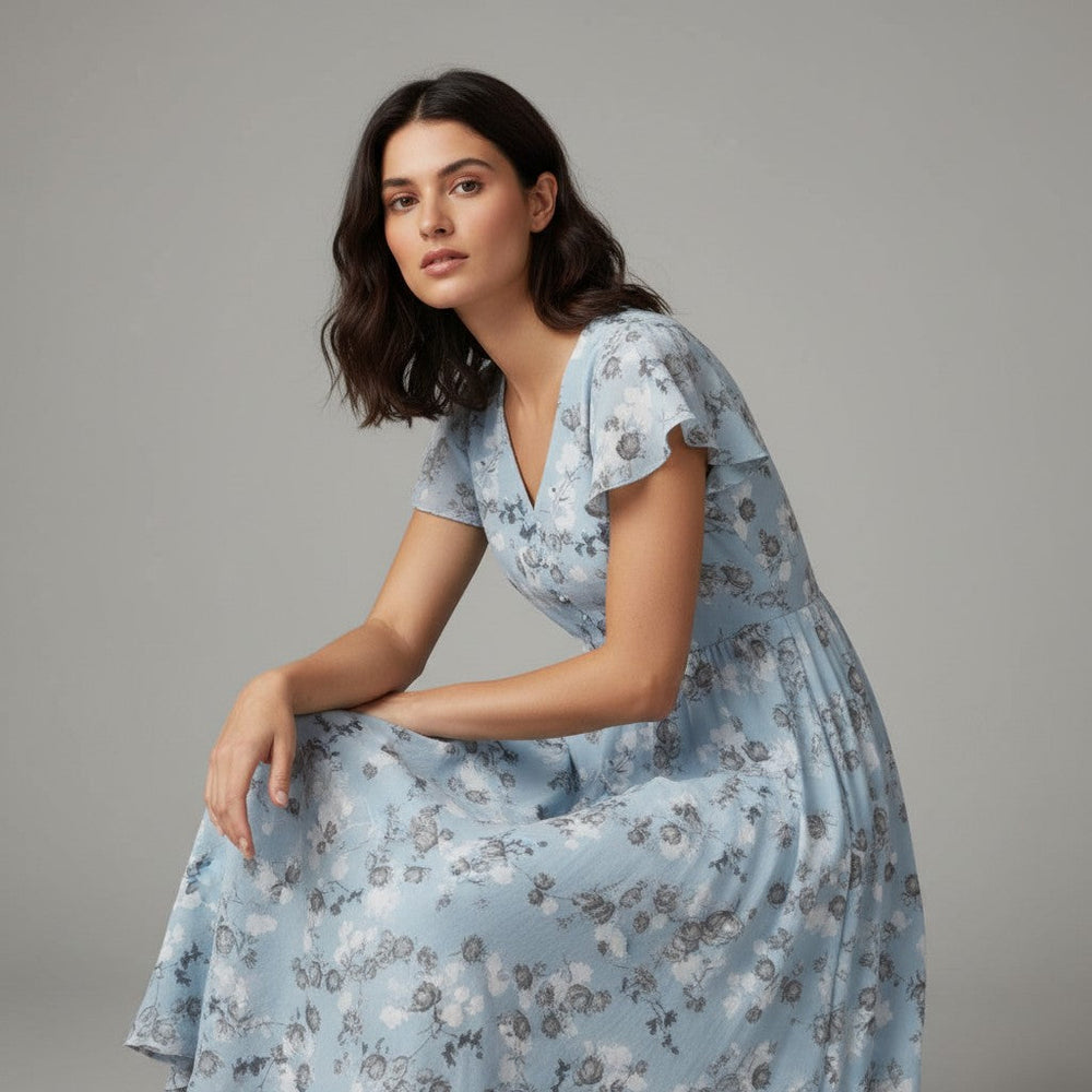 Floral Autumn Dress For Women-Bon Voyage Vintage