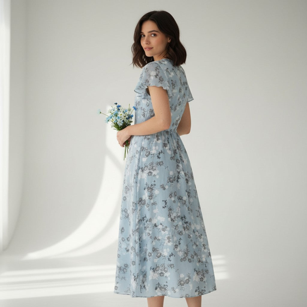 Floral Autumn Dress For Women-Bon Voyage Vintage