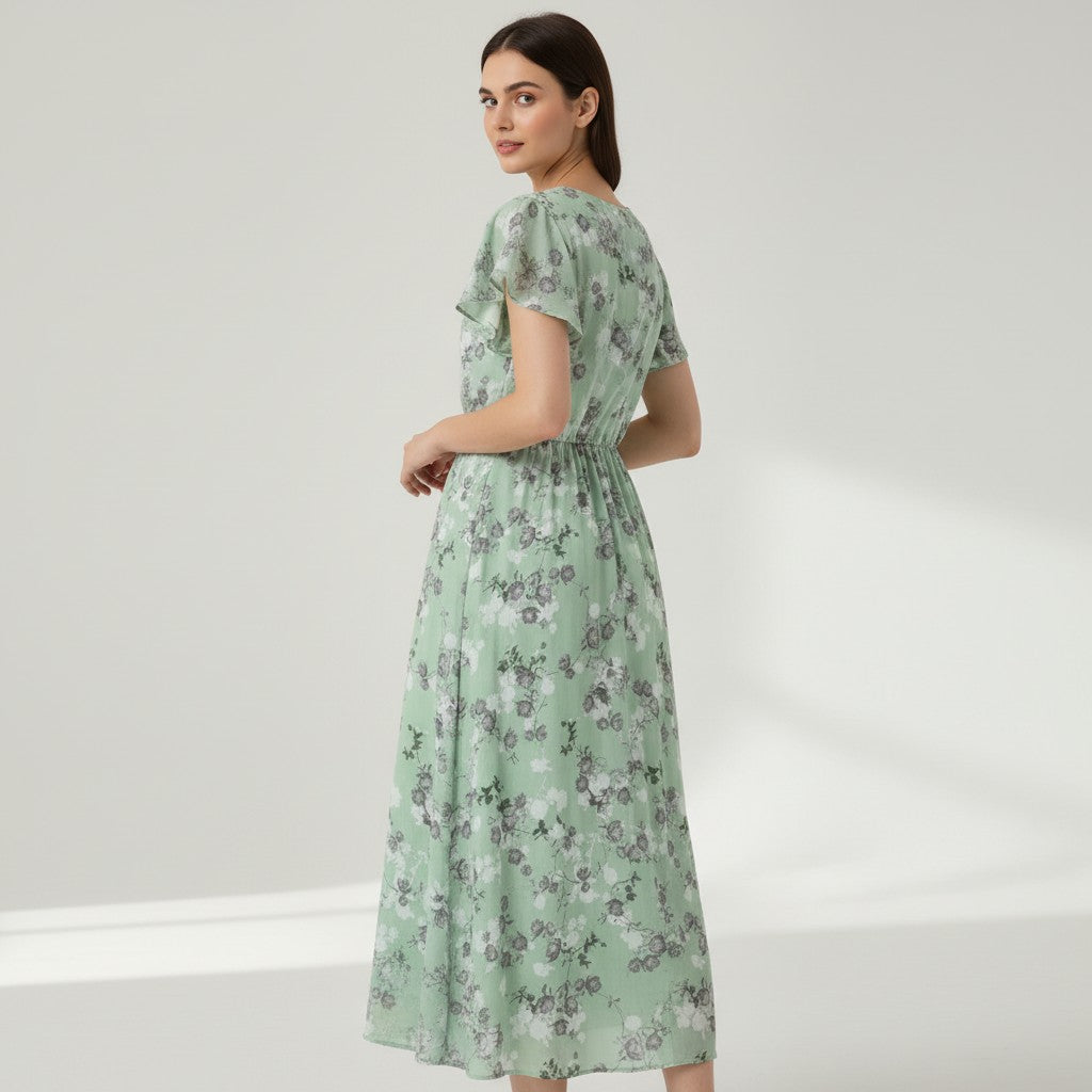 Floral Autumn Dress For Women-Bon Voyage Vintage