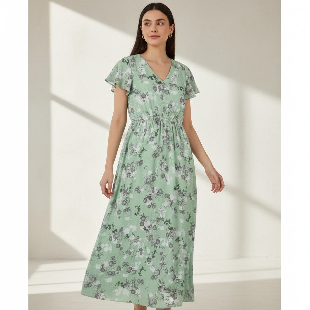 Floral Autumn Dress For Women-Bon Voyage Vintage