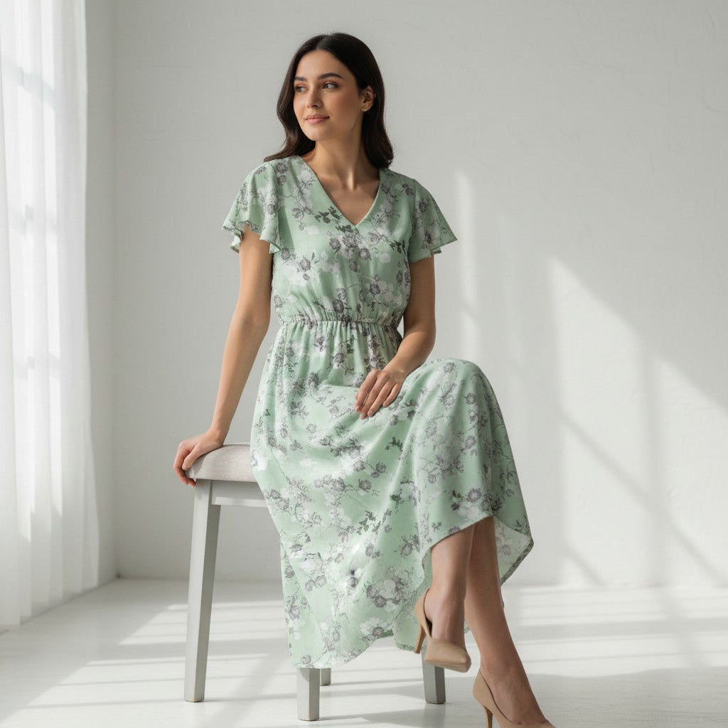 Floral Autumn Dress For Women-Bon Voyage Vintage