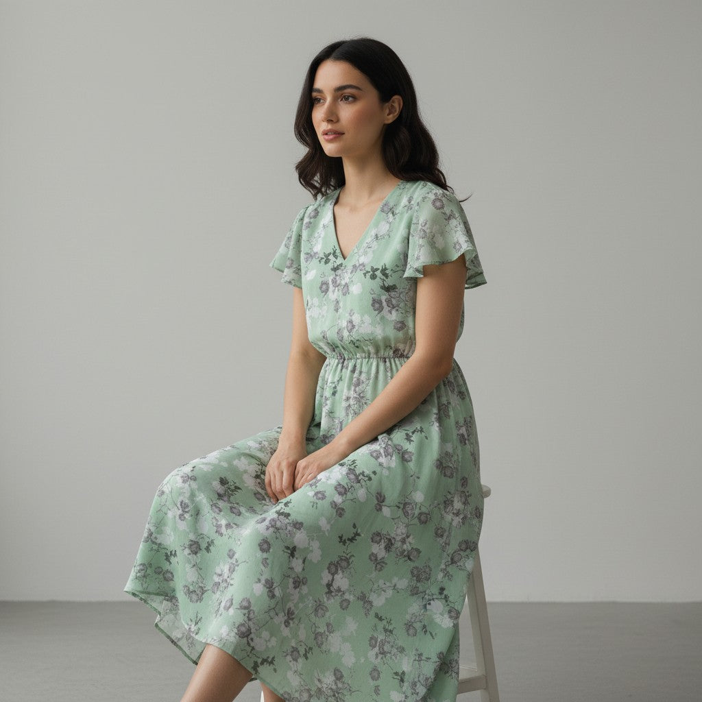 Floral Autumn Dress For Women-Bon Voyage Vintage