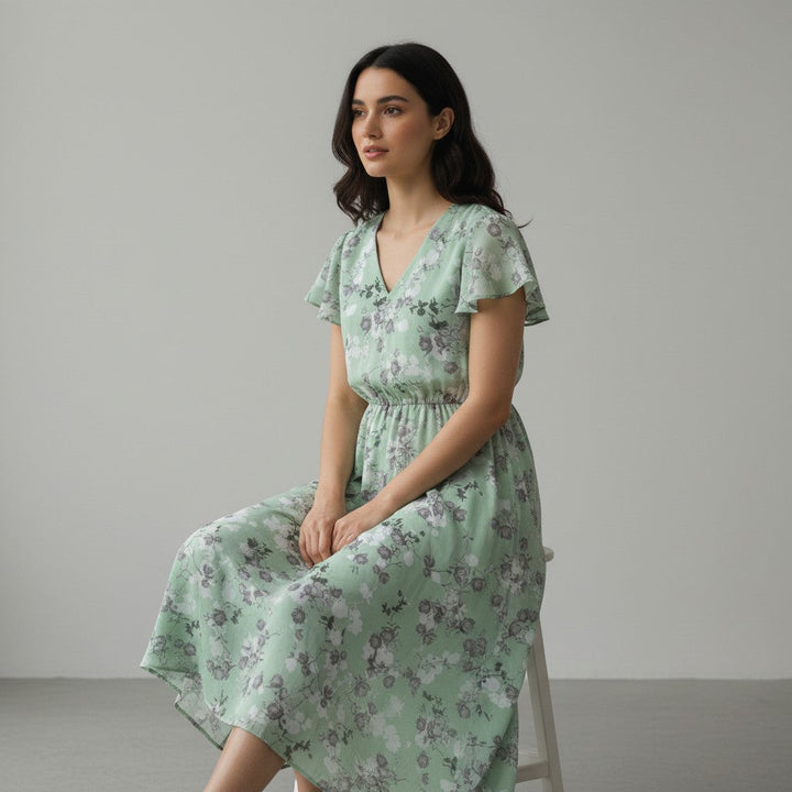 Floral Autumn Dress For Women-Bon Voyage Vintage