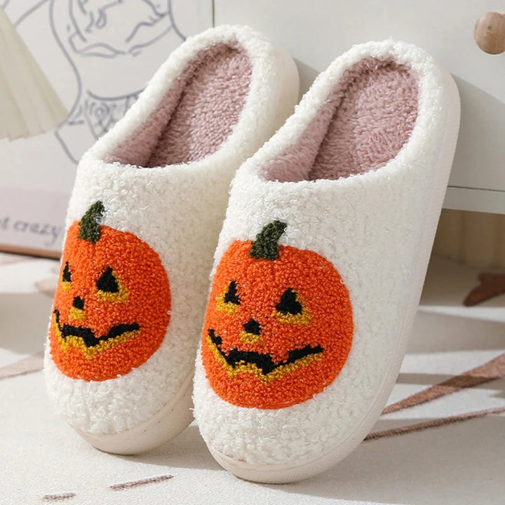 Halloween Pumpkin Cartoon Slippers Non-Slip Indoor House Shoes-Bon Voyage Vintage
