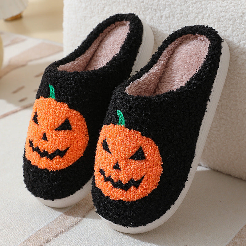 Halloween Pumpkin Cartoon Slippers Non-Slip Indoor House Shoes-Bon Voyage Vintage