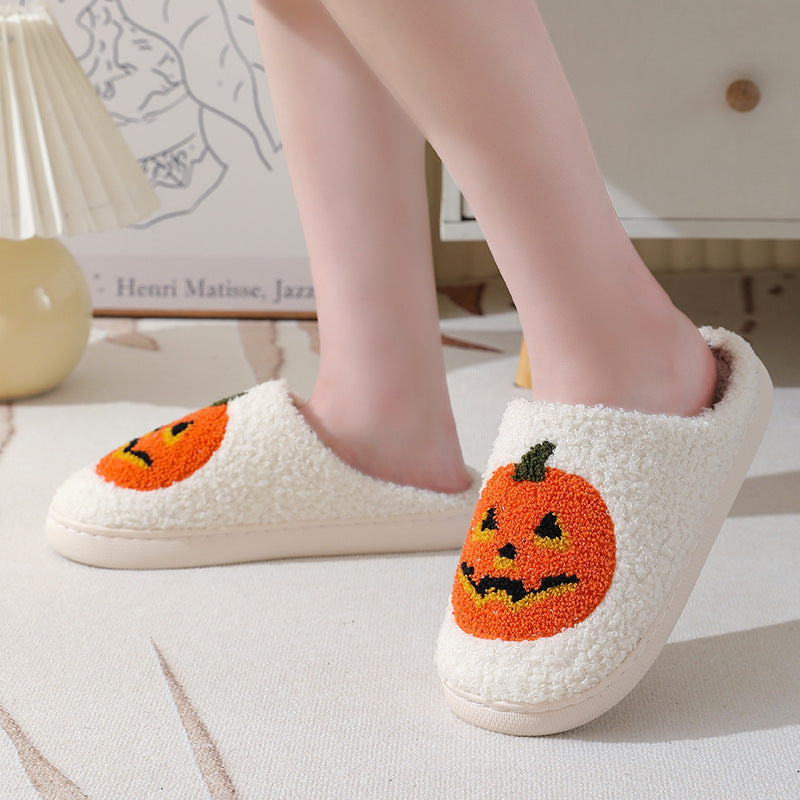 Halloween Pumpkin Cartoon Slippers Non-Slip Indoor House Shoes-Bon Voyage Vintage