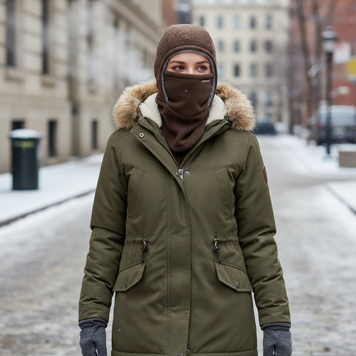 Hooded Fleece Scarf Face Mask Windproof Thermal Winter Head Cover-Bon Voyage Vintage
