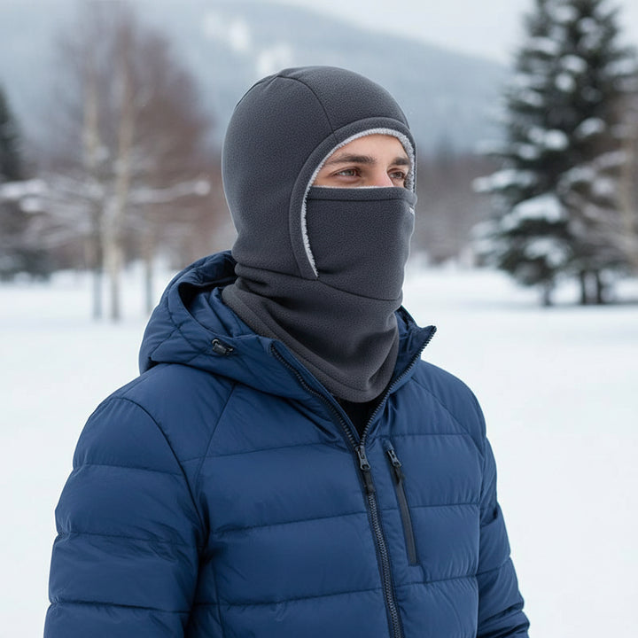 Hooded Fleece Scarf Face Mask Windproof Thermal Winter Head Cover-Bon Voyage Vintage