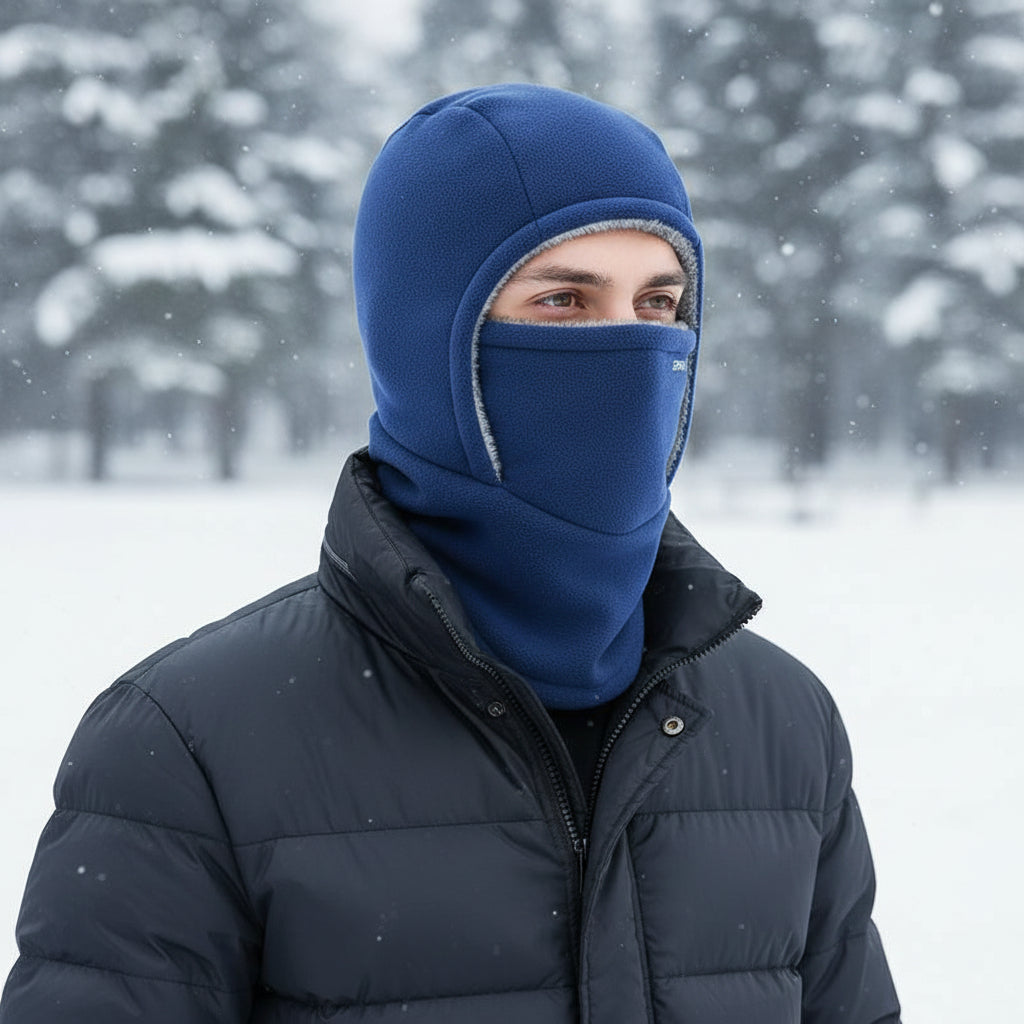 Hooded Fleece Scarf Face Mask Windproof Thermal Winter Head Cover-Bon Voyage Vintage