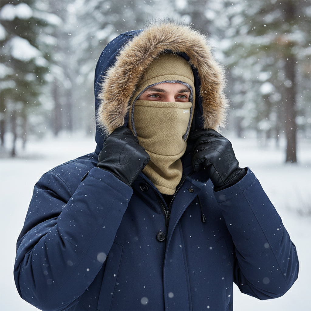 Hooded Fleece Scarf Face Mask Windproof Thermal Winter Head Cover-Bon Voyage Vintage