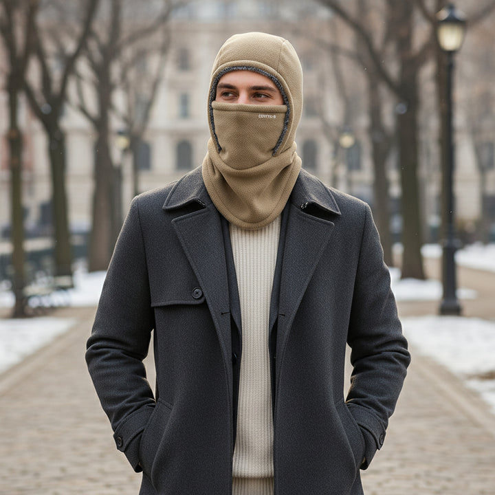 Hooded Fleece Scarf Face Mask Windproof Thermal Winter Head Cover-Bon Voyage Vintage