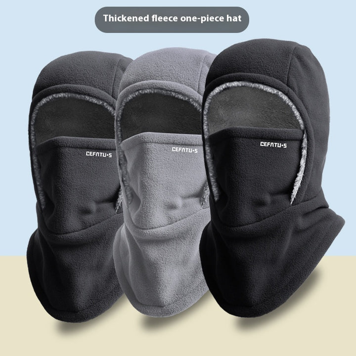 Hooded Fleece Scarf Face Mask Windproof Thermal Winter Head Cover-Bon Voyage Vintage