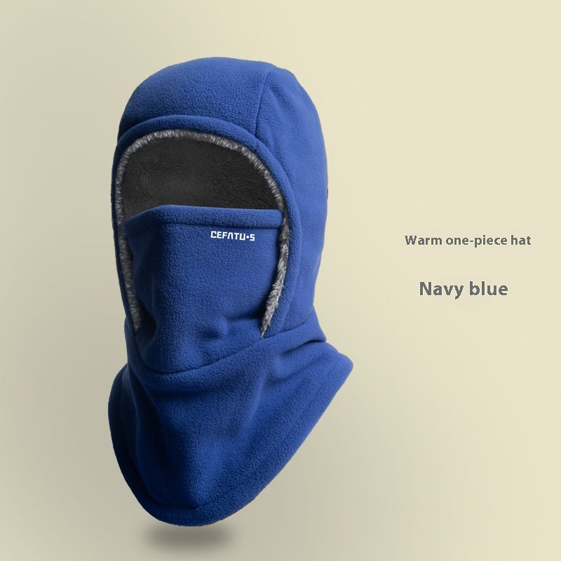 Hooded Fleece Scarf Face Mask Windproof Thermal Winter Head Cover-Bon Voyage Vintage