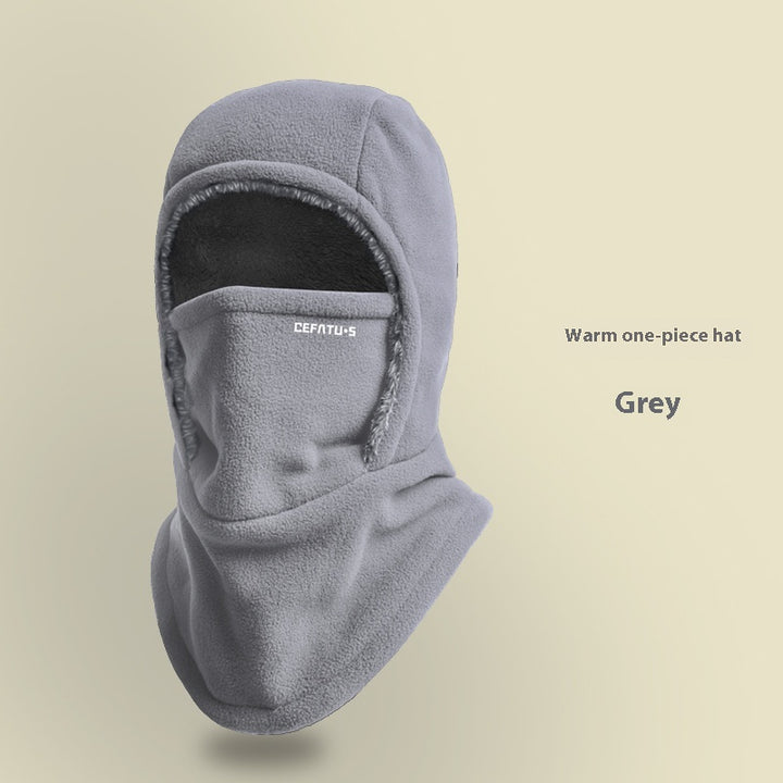 Hooded Fleece Scarf Face Mask Windproof Thermal Winter Head Cover-Bon Voyage Vintage