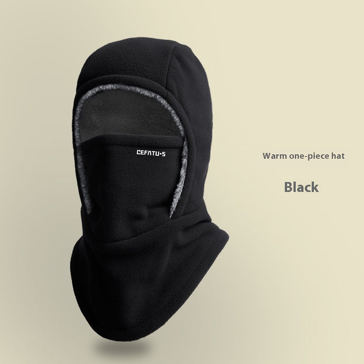 Hooded Fleece Scarf Face Mask Windproof Thermal Winter Head Cover-Bon Voyage Vintage