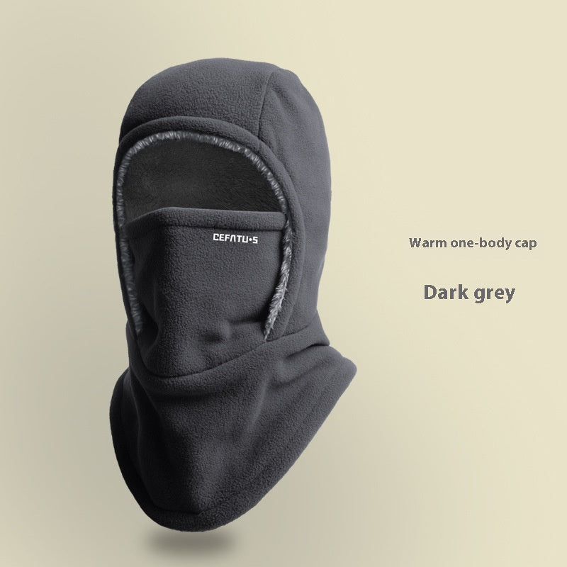 Hooded Fleece Scarf Face Mask Windproof Thermal Winter Head Cover-Bon Voyage Vintage