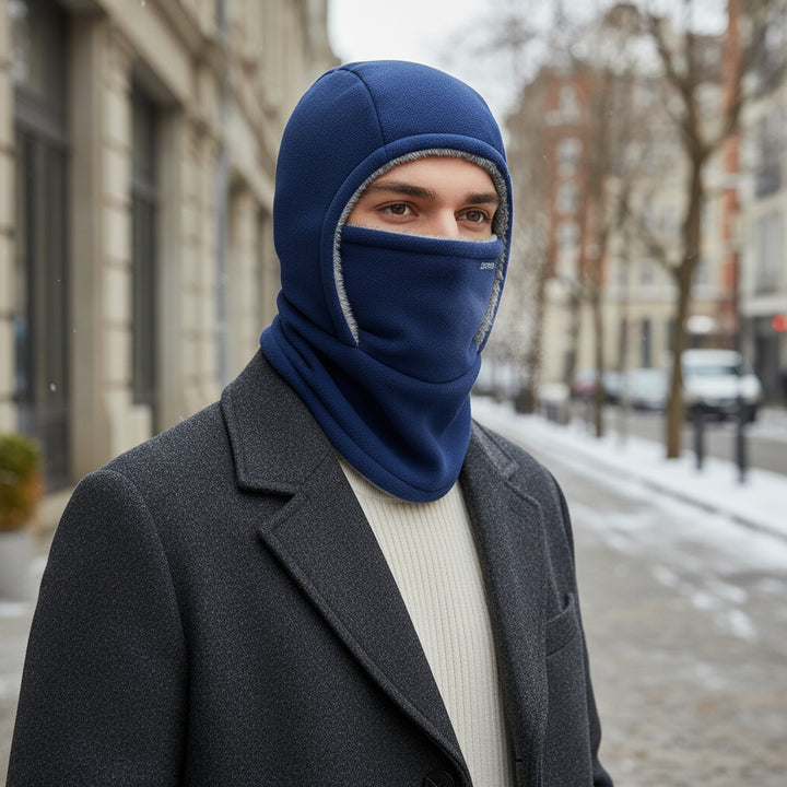 Hooded Fleece Scarf Face Mask Windproof Thermal Winter Head Cover-Bon Voyage Vintage