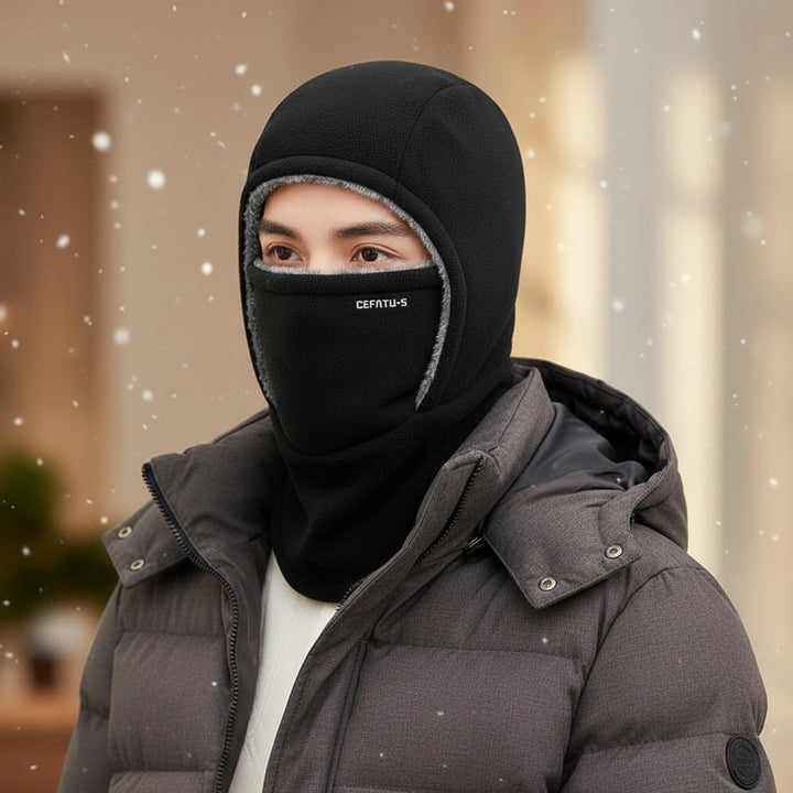 Hooded Fleece Scarf Face Mask Windproof Thermal Winter Head Cover-Bon Voyage Vintage