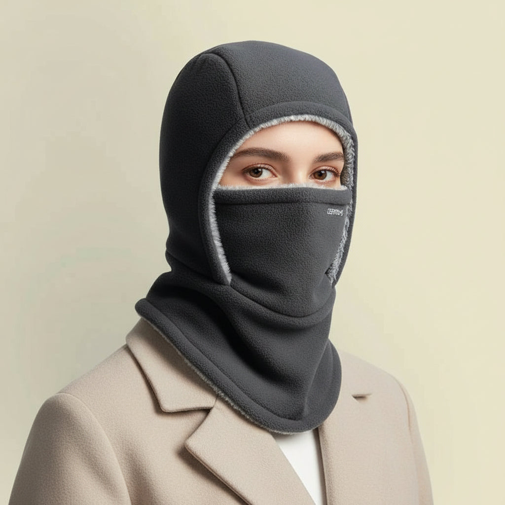Hooded Fleece Scarf Face Mask Windproof Thermal Winter Head Cover-Bon Voyage Vintage