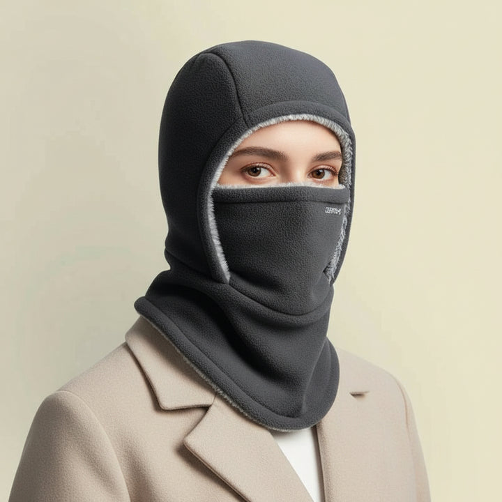 Hooded Fleece Scarf Face Mask Windproof Thermal Winter Head Cover-Bon Voyage Vintage