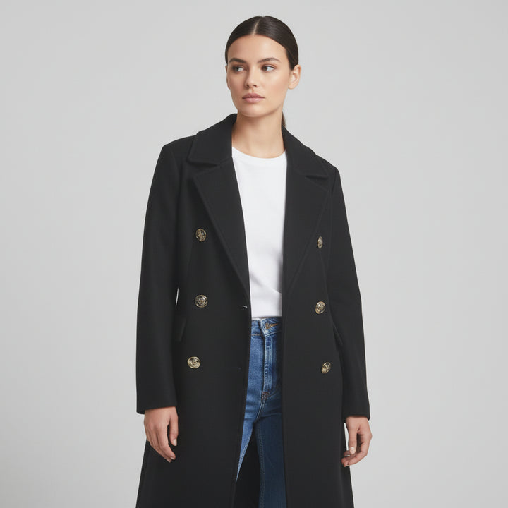 Lapel Double-Breasted Trench Coat-Bon Voyage Vintage