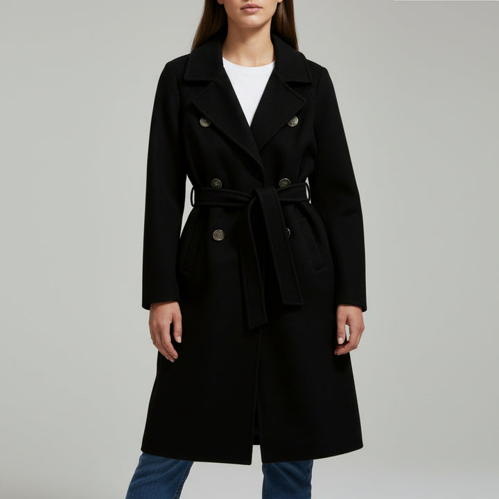 Lapel Double-Breasted Trench Coat-Bon Voyage Vintage