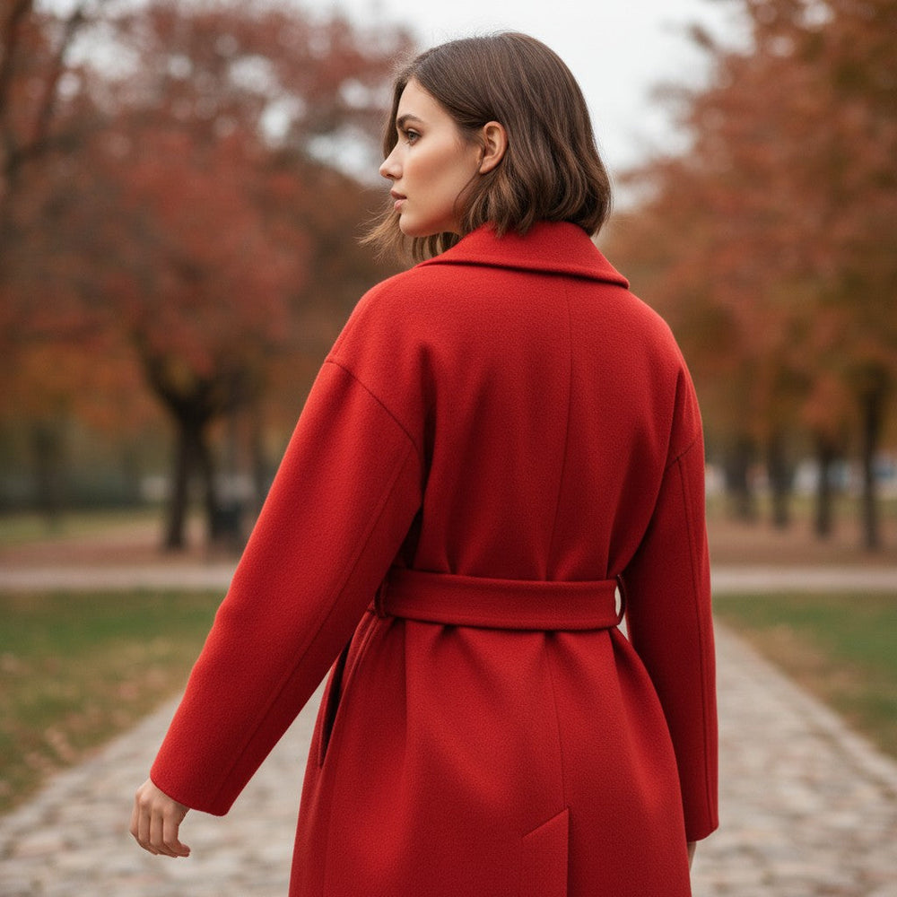 Lapel Double-Breasted Trench Coat-Bon Voyage Vintage