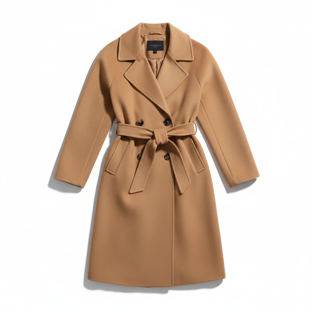 Lapel Double-Breasted Trench Coat-Bon Voyage Vintage