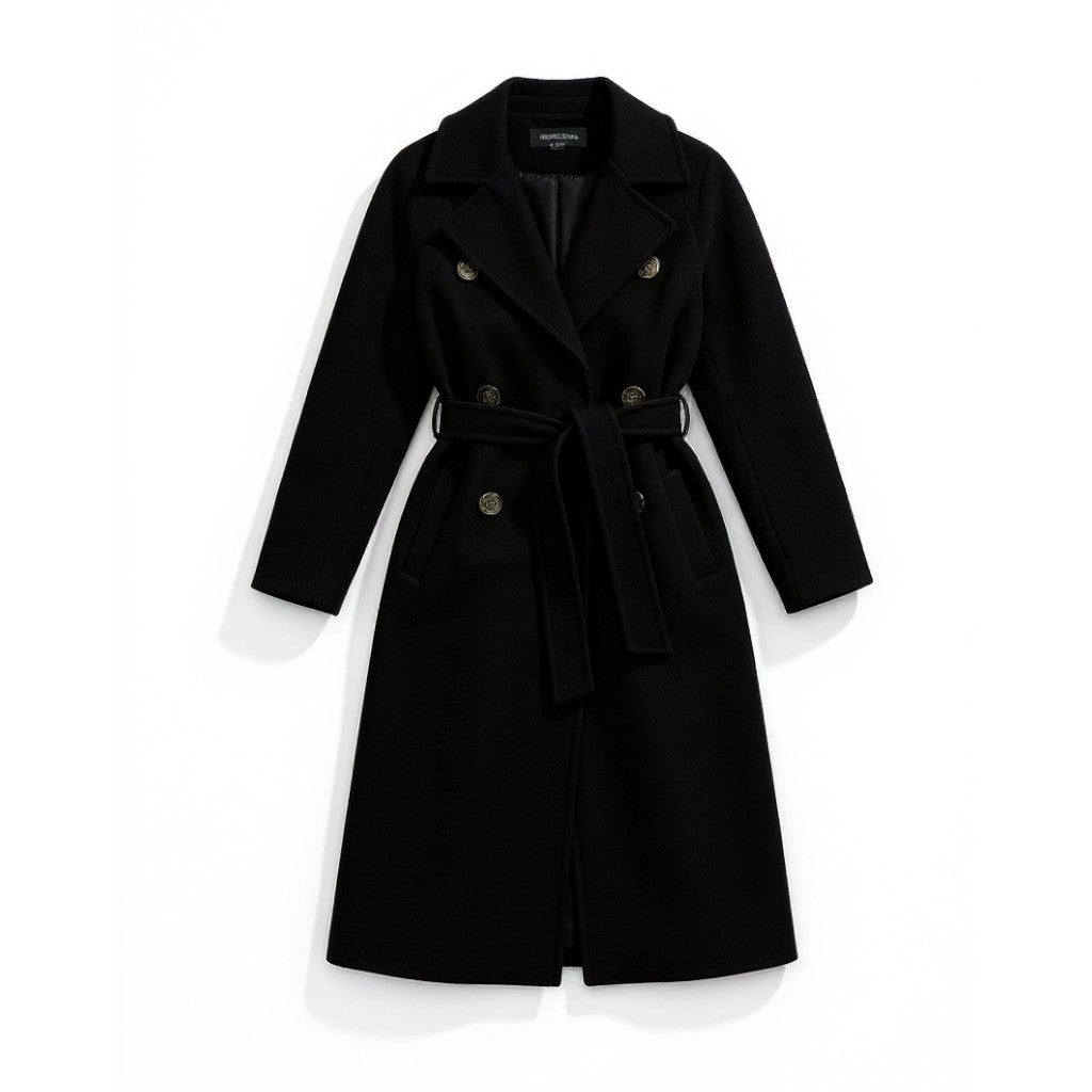 Lapel Double-Breasted Trench Coat-Bon Voyage Vintage