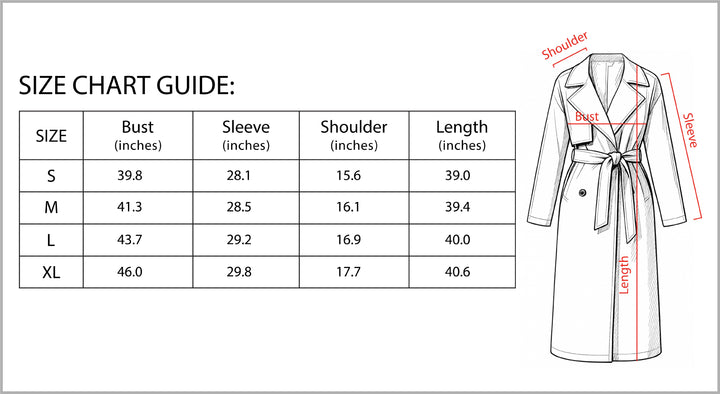 Lapel Double-Breasted Trench Coat-Bon Voyage Vintage