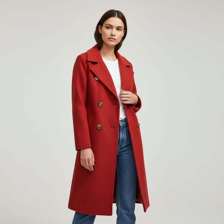 Lapel Double-Breasted Trench Coat-Bon Voyage Vintage