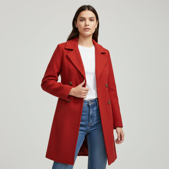 Lapel Double-Breasted Trench Coat-Bon Voyage Vintage