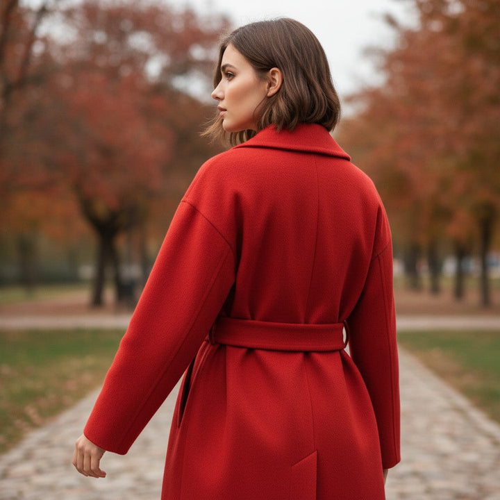 Lapel Double-Breasted Trench Coat-Bon Voyage Vintage