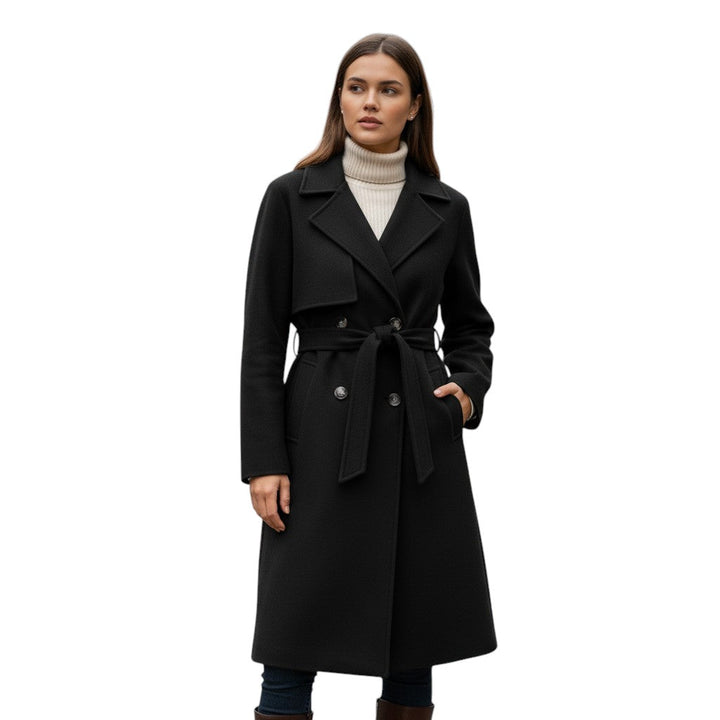 Lapel Double-Breasted Trench Coat-Bon Voyage Vintage